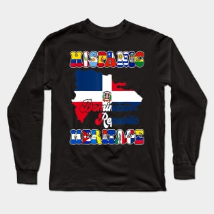 Dominican Republic Flag Hispanic Heritage Month Dominicana Long Sleeve T-Shirt